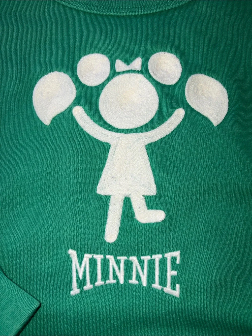 Baby Gap Disney Girls 2T Minnie Mouse Sweatshirt Green Stripes Embroidered